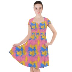 Abstract Painting Cap Sleeve Midi Dress by SychEva