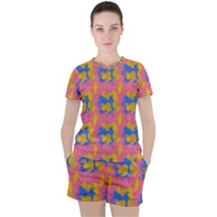 Abstract Painting Women s Tee And Shorts Set