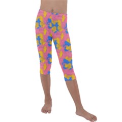 Abstract Painting Kids  Lightweight Velour Capri Leggings  by SychEva