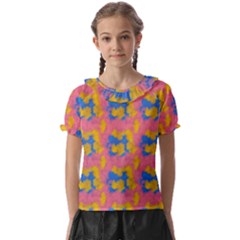 Abstract Painting Kids  Frill Chiffon Blouse by SychEva