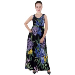 Floral Empire Waist Velour Maxi Dress