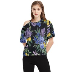 Floral One Shoulder Cut Out Tee