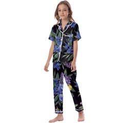 Floral Kids  Satin Short Sleeve Pajamas Set