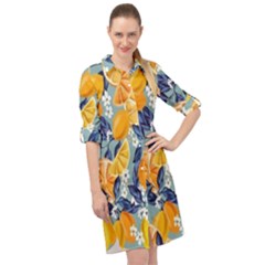 Floral Long Sleeve Mini Shirt Dress by Sparkle