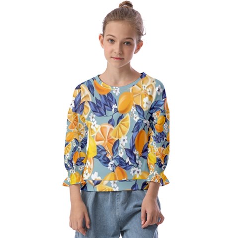 Floral Kids  Cuff Sleeve Top by Sparkle