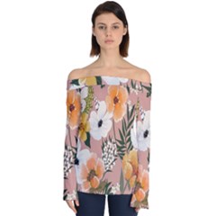 Floral Off Shoulder Long Sleeve Top by Sparkle