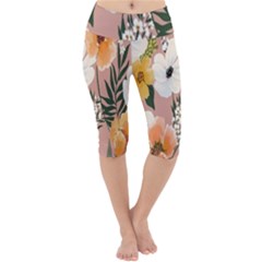 Floral Lightweight Velour Cropped Yoga Leggings by Sparkle