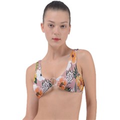 Floral Ring Detail Bikini Top by Sparkle