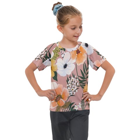 Floral Kids  Mesh Piece Tee by Sparkle