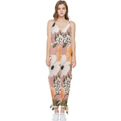 Floral Sleeveless Tie Ankle Jumpsuit