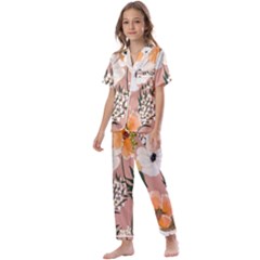 Floral Kids  Satin Short Sleeve Pajamas Set