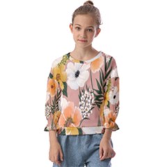 Floral Kids  Cuff Sleeve Top