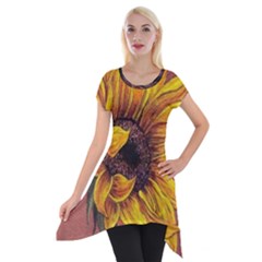 Sunflower Short Sleeve Side Drop Tunic by Sparkle