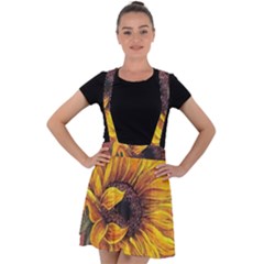 Sunflower Velvet Suspender Skater Skirt by Sparkle