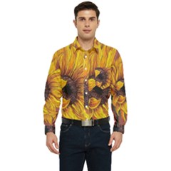 Sunflower Men s Long Sleeve Pocket Shirt  by Sparkle