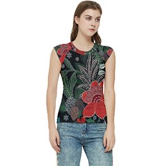 Floral Women s Raglan Cap Sleeve Tee