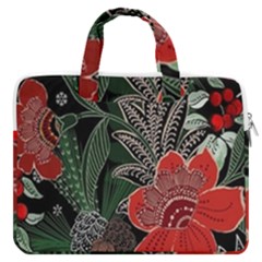 Floral Macbook Pro Double Pocket Laptop Bag (large)