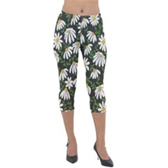 Floral Lightweight Velour Capri Leggings  by Sparkle