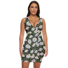 Floral Draped Bodycon Dress by Sparkle