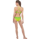 Blue Butterflies at yellow and green, two color tone gradient High Neck Bikini Set View2