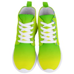 Blue Butterflies At Yellow And Green, Two Color Tone Gradient Women s Lightweight High Top Sneakers by Casemiro