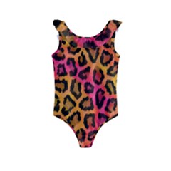 Leopard Print Kids  Frill Swimsuit