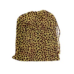 Fur-leopard 2 Drawstring Pouch (xl) by skindeep