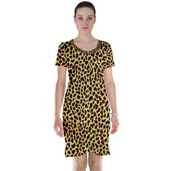 Fur-leopard 2 Short Sleeve Nightdress by skindeep