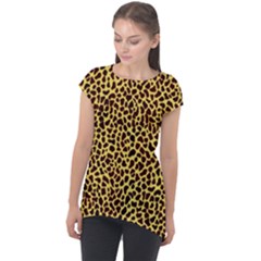 Fur-leopard 2 Cap Sleeve High Low Top by skindeep