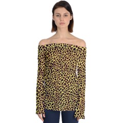 Fur-leopard 2 Off Shoulder Long Sleeve Top by skindeep