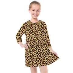 Fur-leopard 2 Kids  Quarter Sleeve Shirt Dress by skindeep