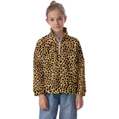 Fur-leopard 2 Kids  Half Zip Hoodie