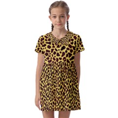 Fur-leopard 2 Kids  Asymmetric Collar Dress by skindeep