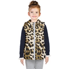 Leopard-print 2 Kids  Hooded Puffer Vest by skindeep