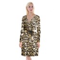 Leopard-print 2 Long Sleeve Velvet Front Wrap Dress View1