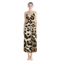 Leopard-print 2 Button Up Chiffon Maxi Dress by skindeep