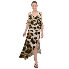 Leopard-print 2 Maxi Chiffon Cover Up Dress by skindeep