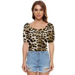 Leopard-print 2 Button Up Blouse