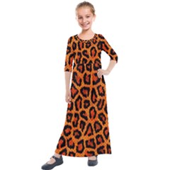 Leopard-print 3 Kids  Quarter Sleeve Maxi Dress by skindeep