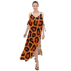 Leopard-print 3 Maxi Chiffon Cover Up Dress by skindeep