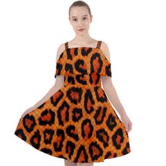 Leopard-print 3 Cut Out Shoulders Chiffon Dress by skindeep