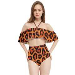 Leopard-print 3 Halter Flowy Bikini Set  by skindeep