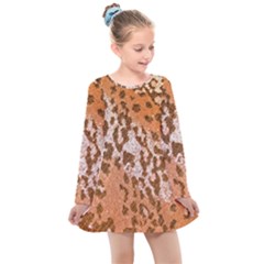 Leopard-knitted Kids  Long Sleeve Dress by skindeep