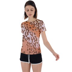 Leopard-knitted Back Circle Cutout Sports Tee by skindeep