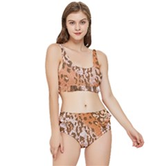 Leopard-knitted Frilly Bikini Set by skindeep