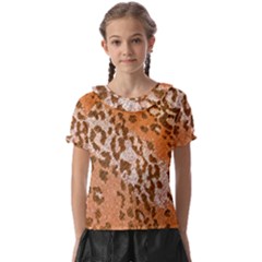 Leopard-knitted Kids  Frill Chiffon Blouse by skindeep