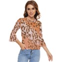 Leopard-knitted Bell Sleeve Top View1