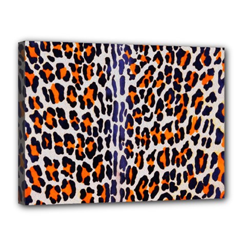 Fur-leopard 5 Canvas 16  X 12  (stretched) by skindeep