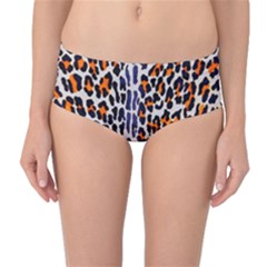 Fur-leopard 5 Mid-waist Bikini Bottoms by skindeep