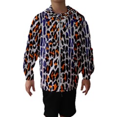 Fur-leopard 5 Kids  Hooded Windbreaker by skindeep